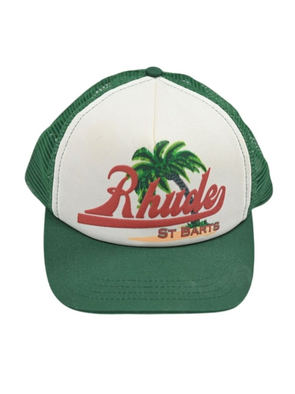 Rhude Palms Hat in Green/White